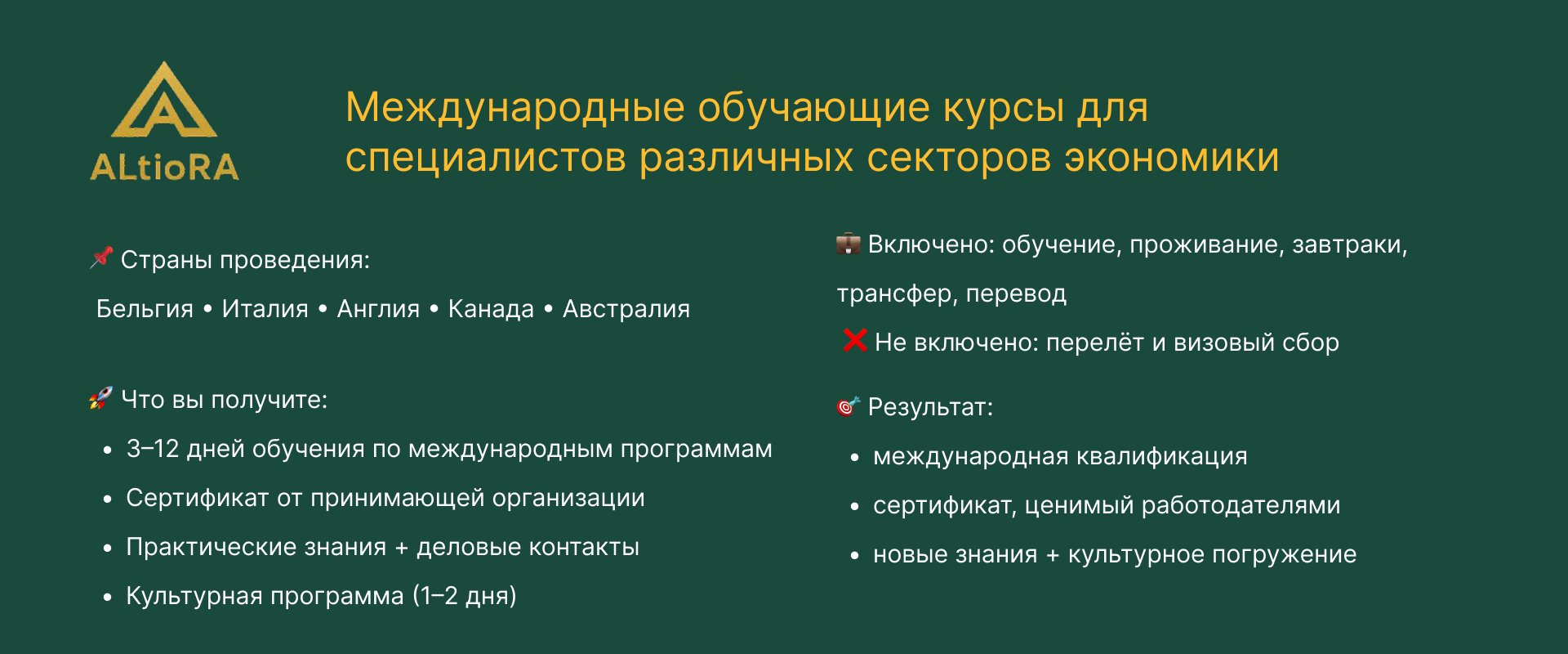 Курсы повышения квалификации за рубежом